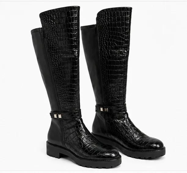 Bottes hautes Bruno Premi en cuir noir - Taille 35 - Neuves